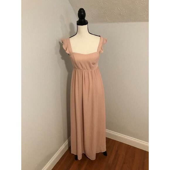 Show Me Your Mumu Women's June Dusty Blush Crisp Maxi Dress - Size Small - Picture 1 of 8